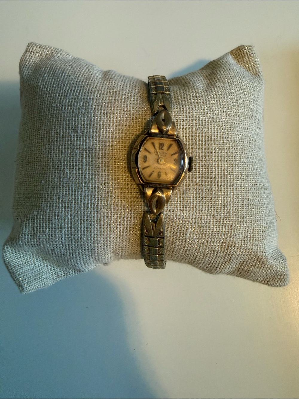 Vintage 1950’s D.F. Merrill Incabloc 17 Jewels Swiss 14k Women’s Cocktail Watch